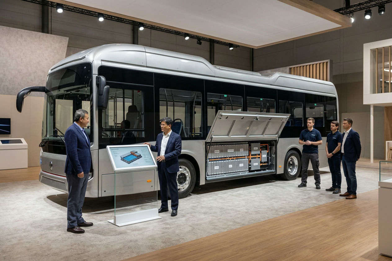 MG dévoile un bus électrique iEV12LE et sa batterie géante de 489 kWh