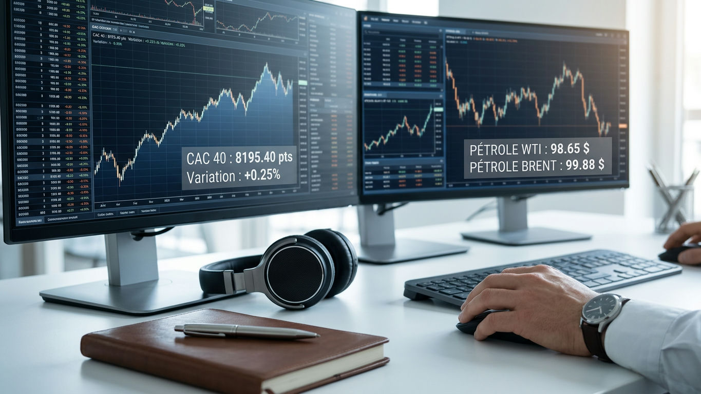 CAC 40 proche des 8200 points, pétrole sous les 100 dollars