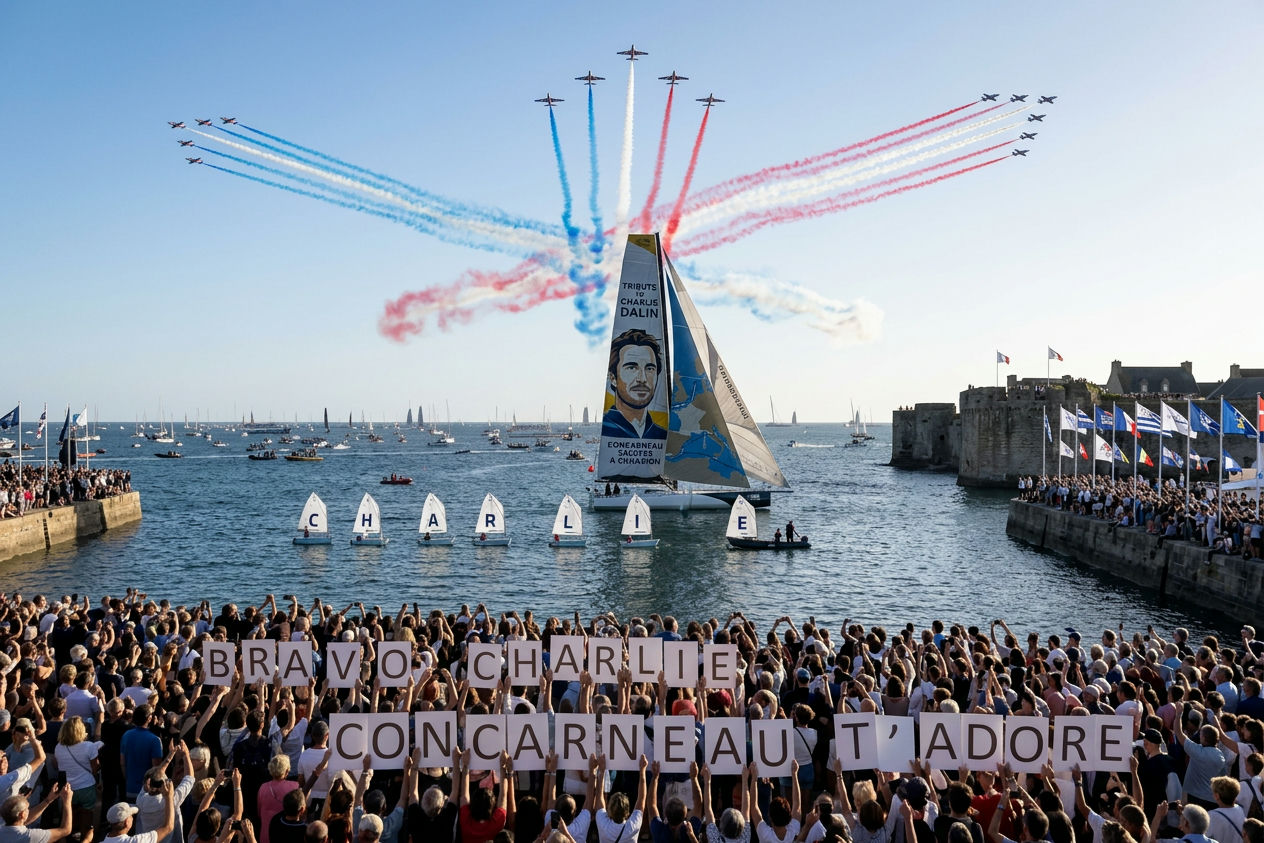 Concarneau rend un hommage grandiose et émouvant à Charlie Dalin