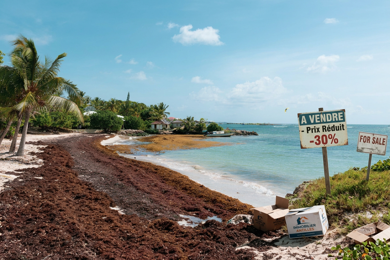 Sargasses et immobilier : une chute des prix jusqu'à 30 % aux Antilles
