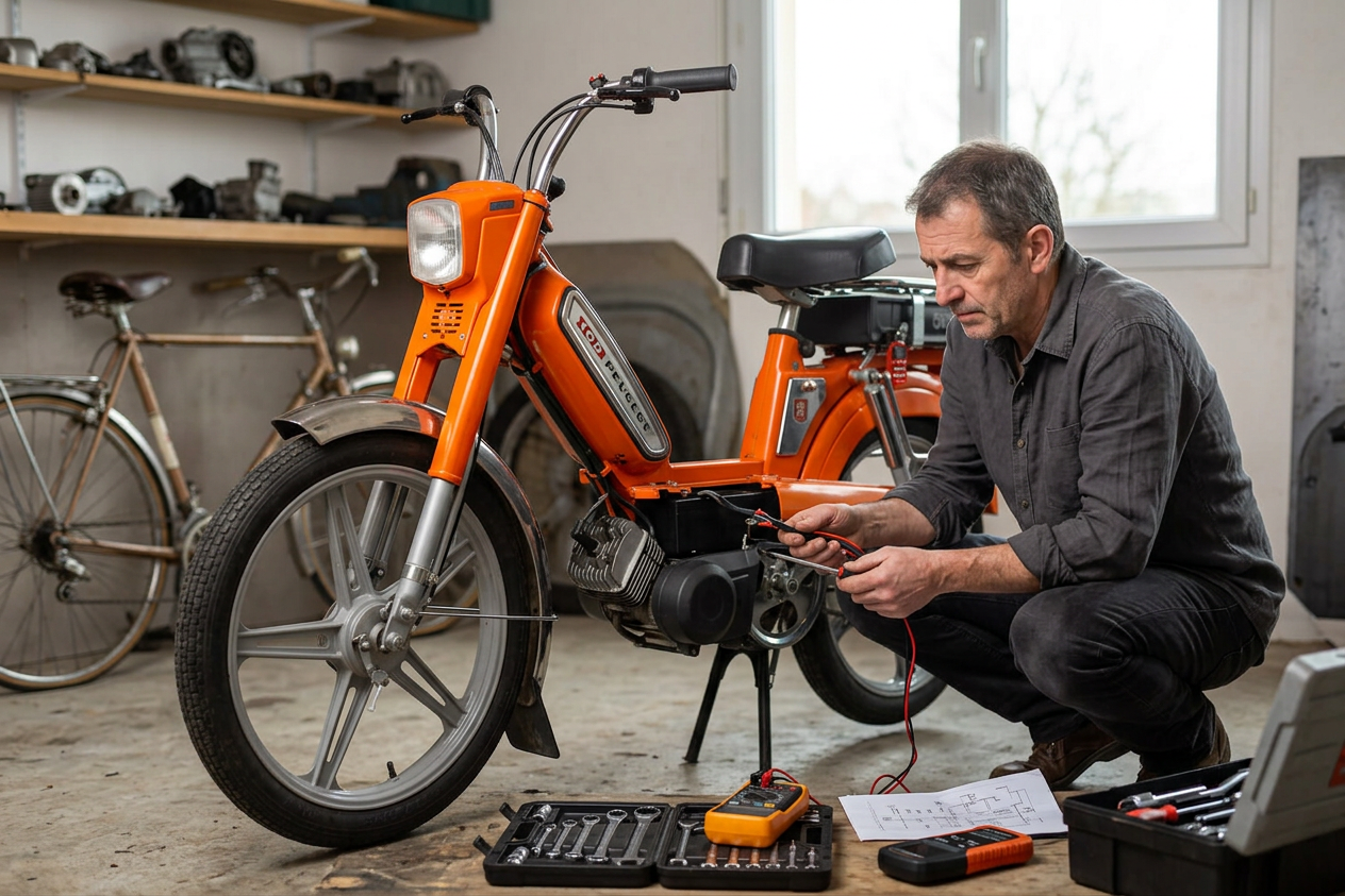 Rétrofit électrique Peugeot 103: coup de cœur devenu casse-tête pour Thierry