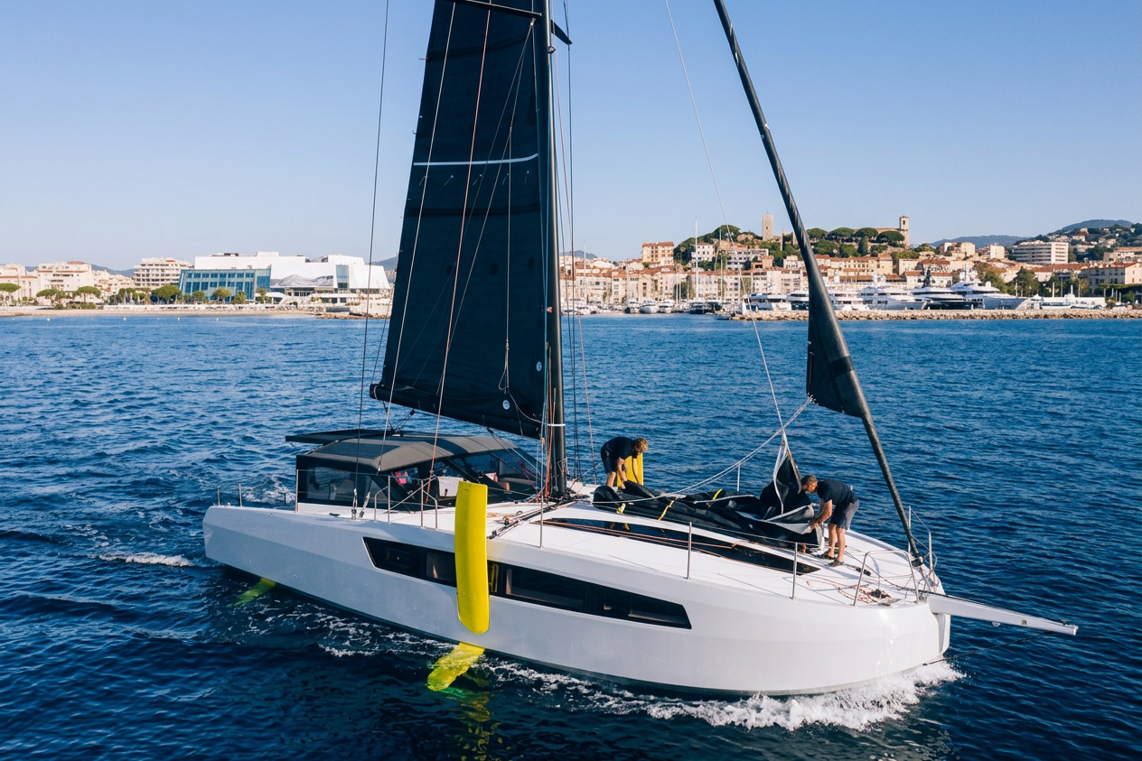Skaw A : Premières images du scow à foils présentées à Cannes