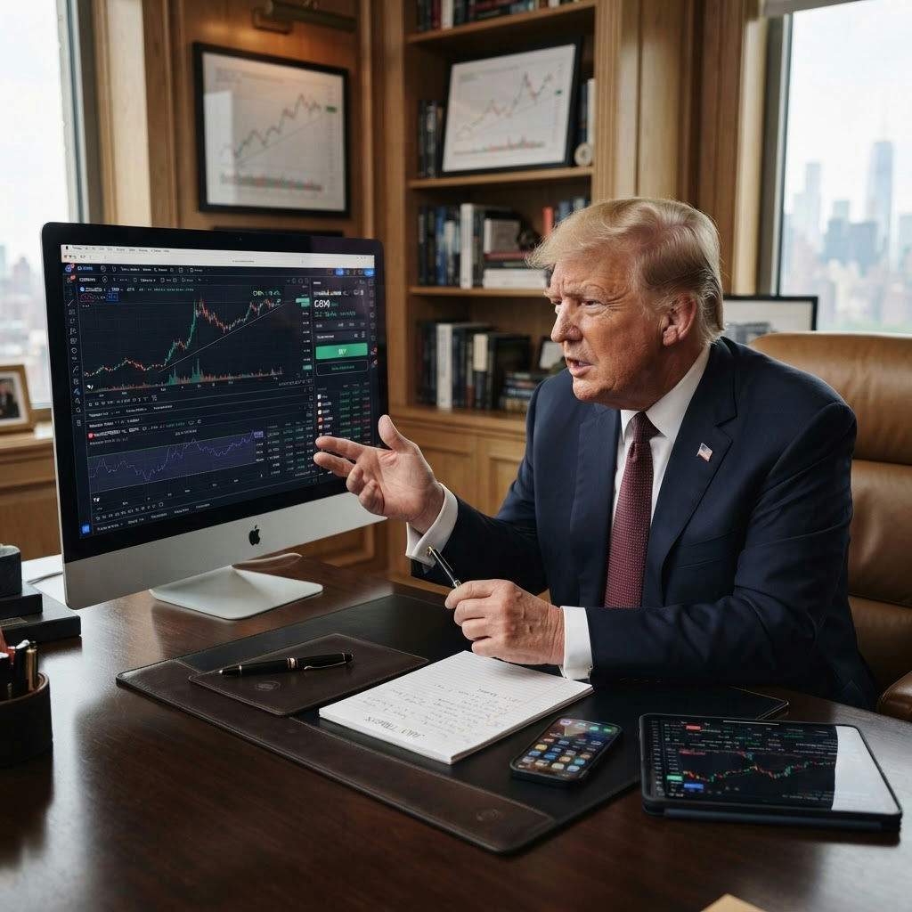 Trump multiplie les trades et achète Coinbase et Strategy en juillet