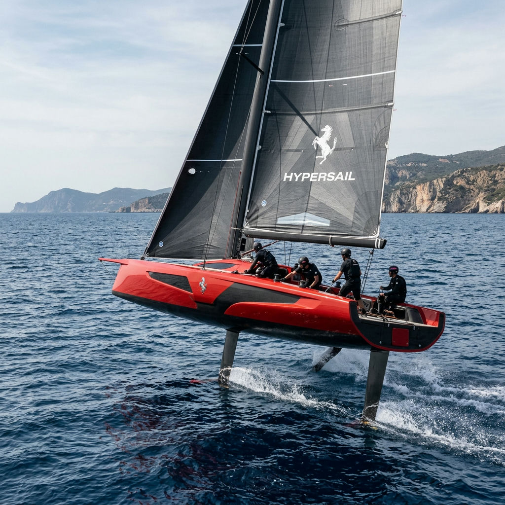 Ferrari Hypersail: un monocoque volant signé par le Cheval cabré