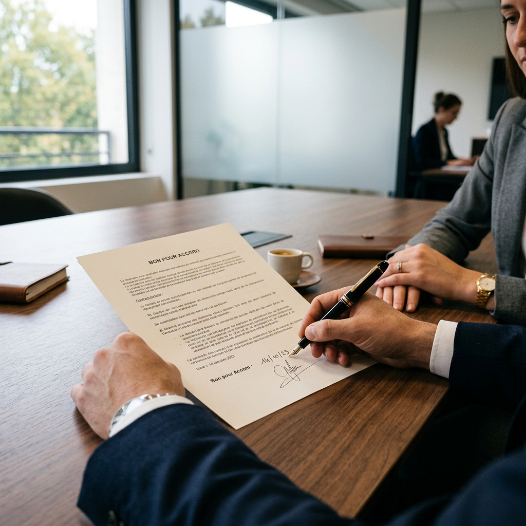 Bon pour accord : définition, valeur juridique et formalisme